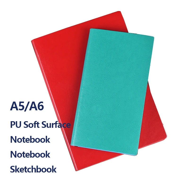 

PU Soft Leather Notepad A5/A6 Business Study Notebook Meeting Minutes Agenda Planner This 200P Stationery Memo Pad Sketchbook