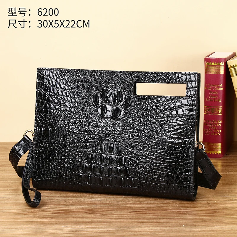 New leather men's handbag crocodile leather multi-function large capacity men's one shoulder high-grade messenger bag