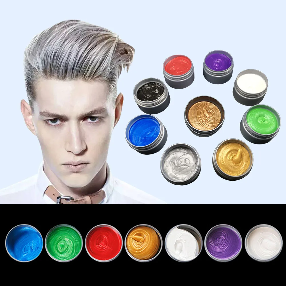 

Sdotter Men Temporary Hair Dye Styling DIY Hair Cream No Damage Women Hair Wax Dye Paste Mud Hair Gel Silver Grandma Grey Colori