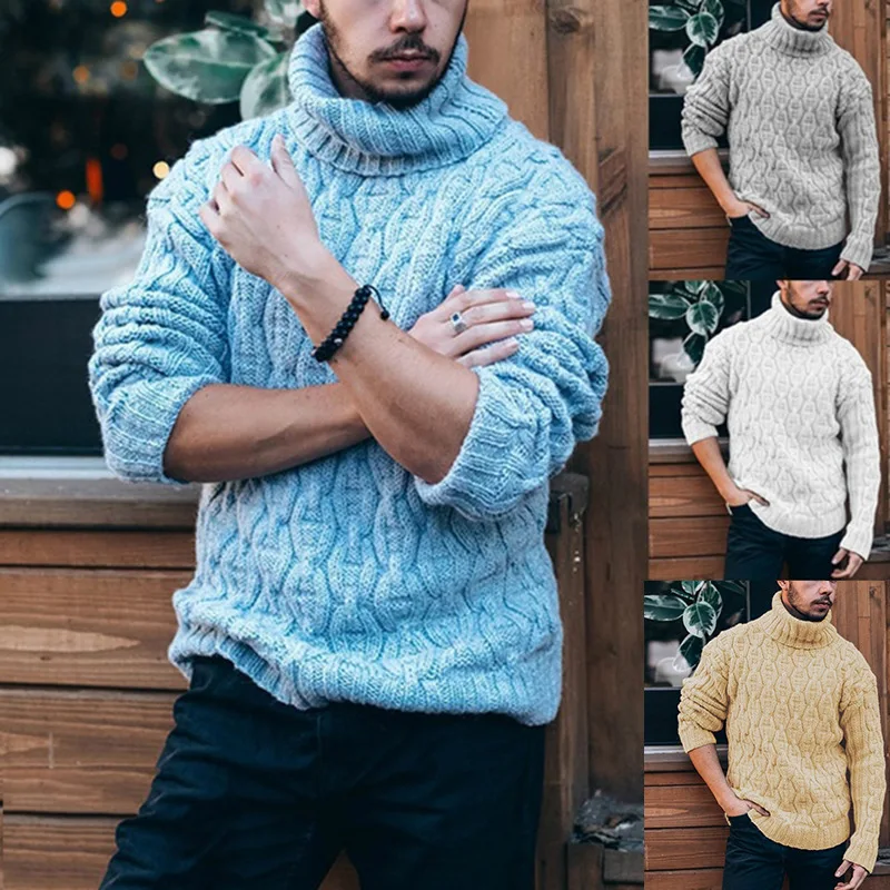 

2023 Sweater High Neck Knitted Sweater Autumn/winter Large Top Coat Men Clothing