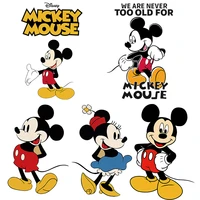 disney mickey and minnie iron on transfer for clothes stickers cute patch thermal heat transfer vinyl kids clothing applique
