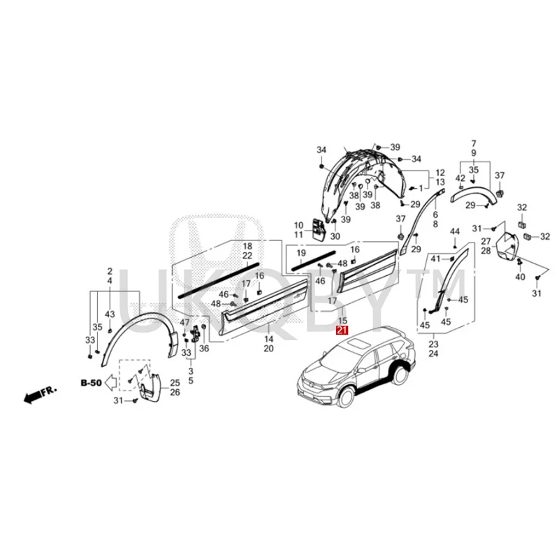 75313TLAA01 75333TLAA01 подходит для задней отделочной панели двери нижней декоративной