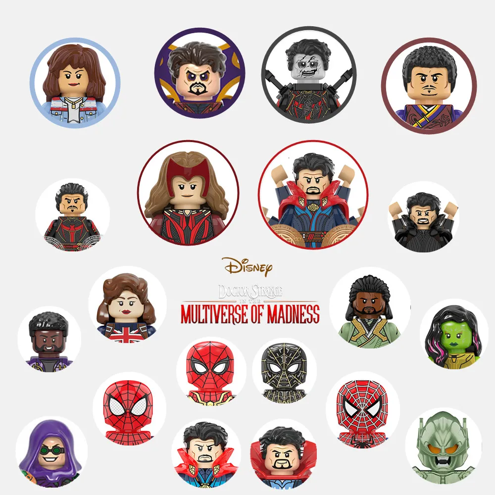 

Disney Marvel Doctor Strange Multiverse of Madness Spiderman No Way Home Peter Figures Avengers Building Brick Block Toys Kid