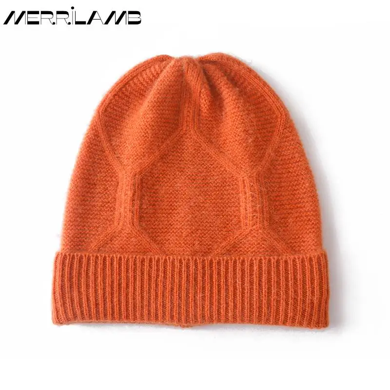 

High Quality Cashmere Hats Winter Women's Knitted Beanie Hat Outdoor Warm Casual All-match Hedging Cap Female Skullies Beanies