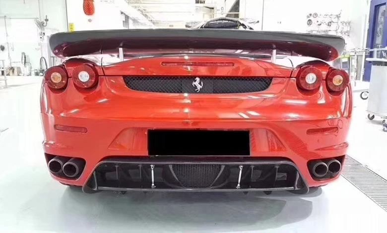 Задний диффузор HAMAN Style F430 из настоящего карбона 3K для Ferrari 430, с плавниками (art.: 3920dab6974e2) - 3920dab6974e2