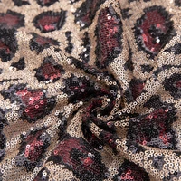glittering leopard print 3mm sequins bead fabric for hat performance dress headdress princess skirt diy materials