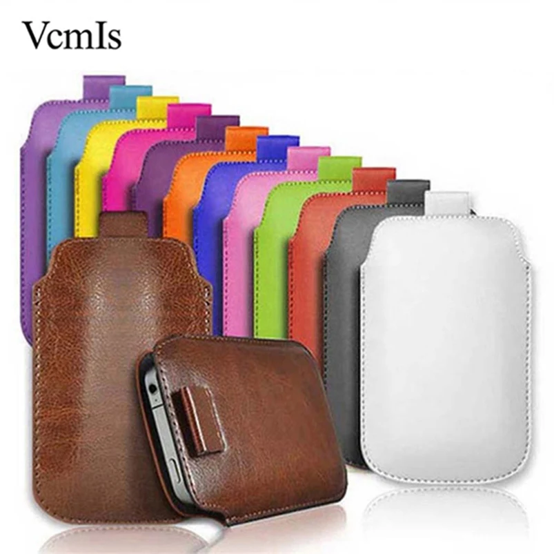 PU Leather Pull Tab Sleeve Pouch For Meizu MX6 M6 M6s M6T M6 Note M8c M15 E2 Phone Cases Bag Universal Full Protective Pouch