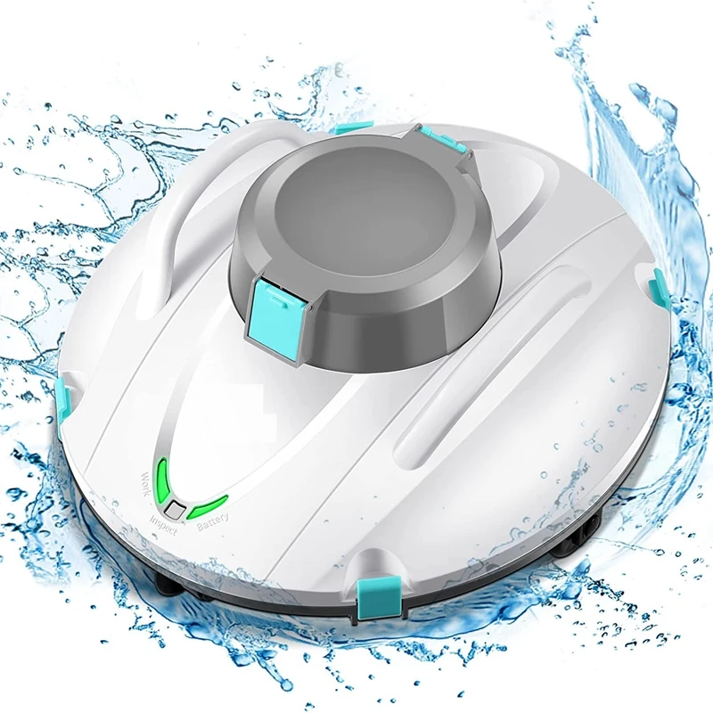 

Robot Pool Cleaner Cordless with LED Indicator Robot Vacuum Cleaner Automatic Cleaning Machine for Swimming Pool