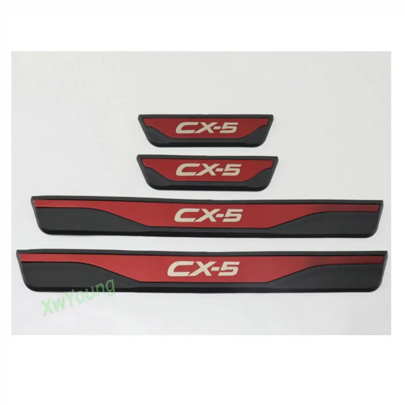 

Stainless Steel Door Sill Scuff Plate Guard Sills Protector Trim For 2017-2021 Mazda CX-5
