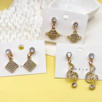 925 silver needle kc gold zircon earrings for women korean fashion jewelry zircon girls daily wear earrings stud earrings