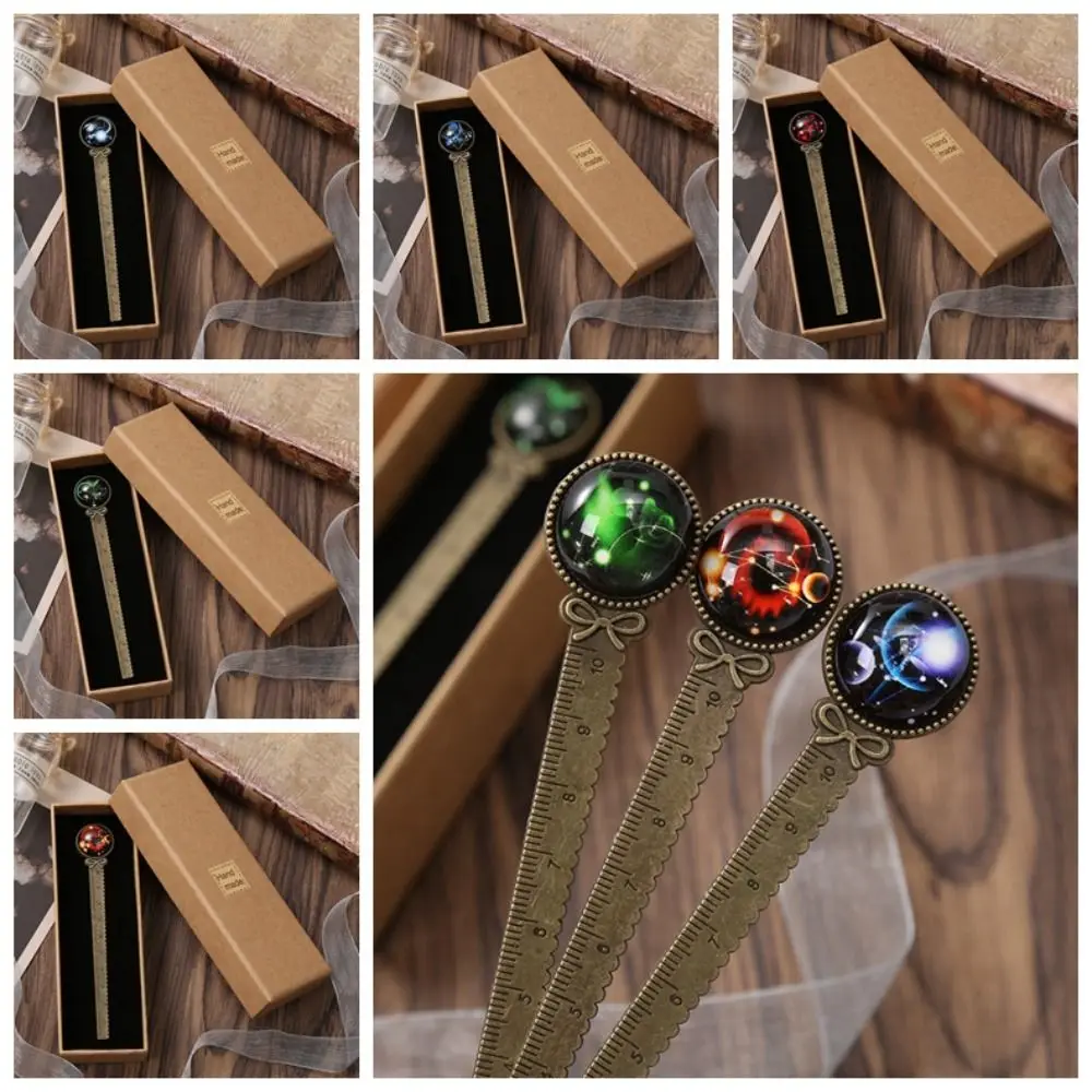 

Gemstone Inlaid Twelve Constellation Bookmark Book Paginator Good Luck Metal Page Marker Book Clip Pagination Mark