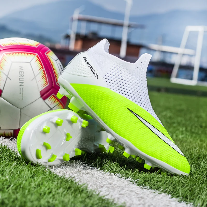 New Breathable Mesh Football Shoes Men's Women's TF Bootball Shoes Men's Professional Futsal Football Sneakers Large Size 36-49