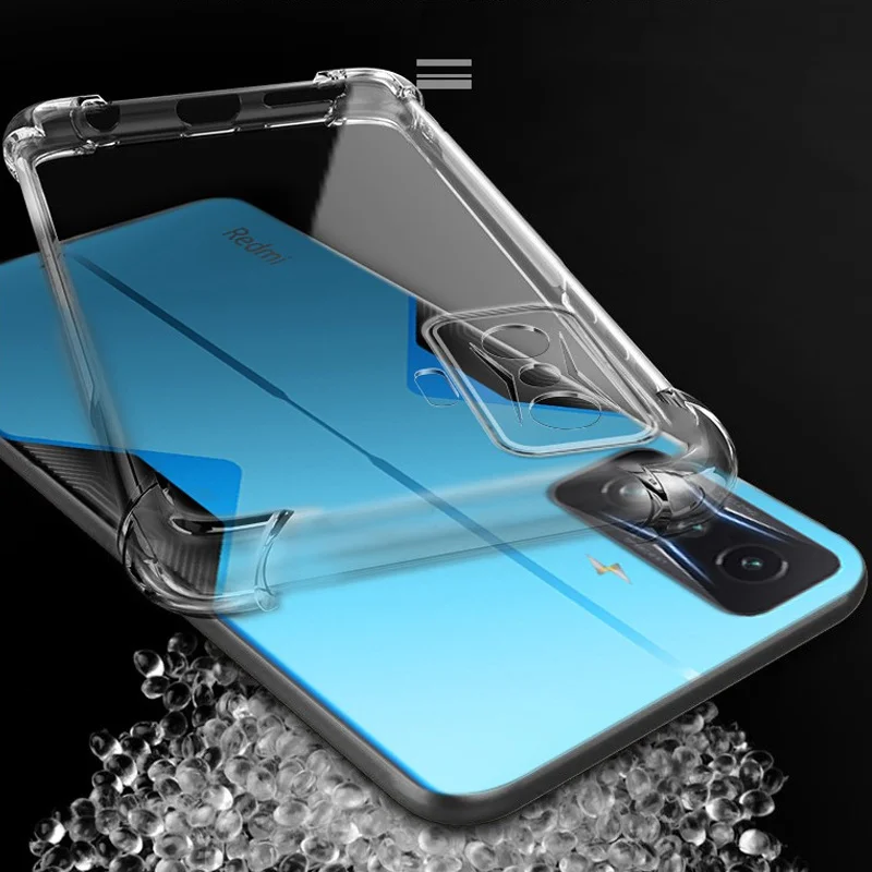 fundacoquecapa poco f4 gt f3 casetransparent phone case glass for poco x3 pro case pocox3 nfc airbag anti shock protective cover on poco x 4 pro