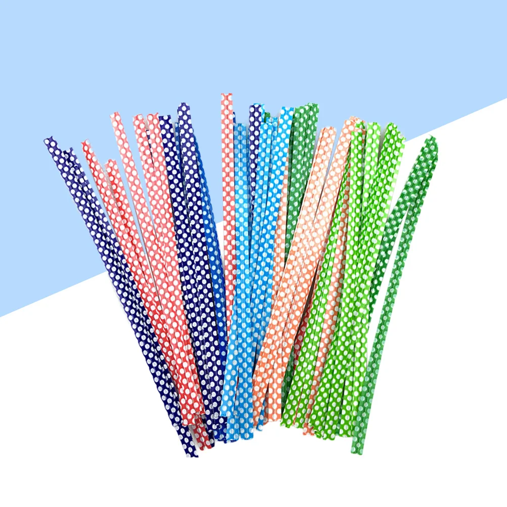 

500 Metallic Ties Bread Bags Tie Dot Treat Bags Candies Pastry Cupcake Bag ( )