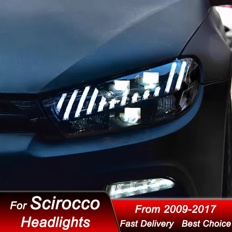Автомобильные фары для VW Scirocco 09-17 RS стиль светодиодный автомобильная фара в сборе
