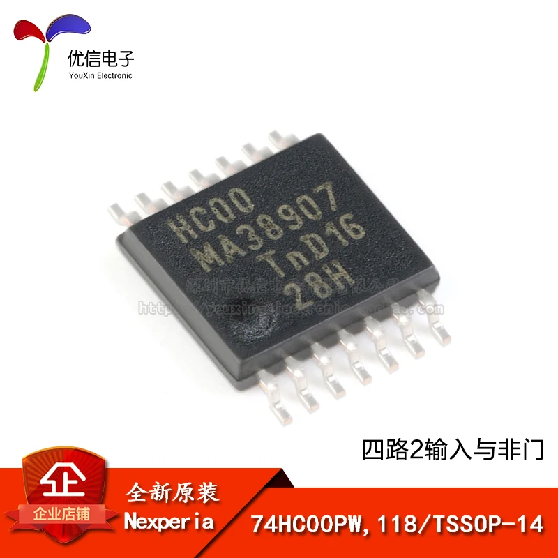 

Genuine 74hc00pw, 118tsop-14 quad-channel 2-input NAND gate SMD logic chip