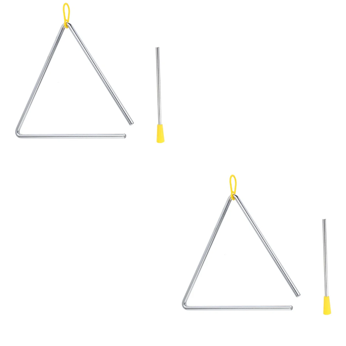 

2 Sets Percussion Triangle Bell Kids Musical Instrument Creative Children Toys Handheld Practice Metal Toddler Children's