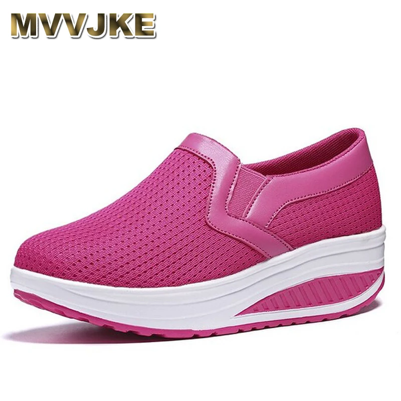 

MVVJKE Summer 2019 Swing Casual Air Mesh Breathable Wedges Sport Chaussure Femme Platform Shoes For Women Zapatos Mujer Ladies