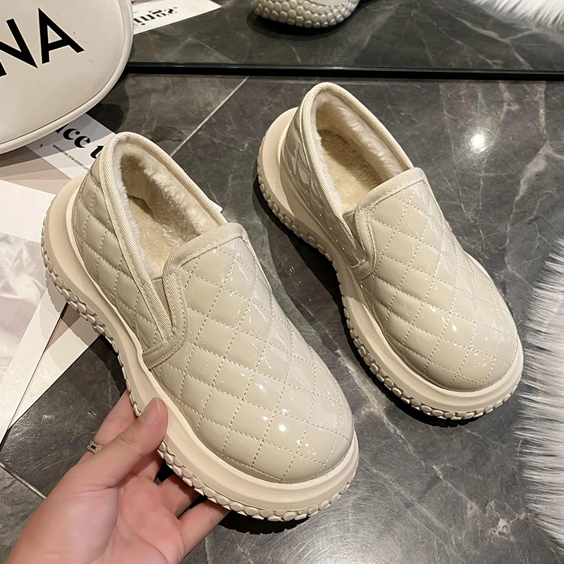 Winter Shoes Women Slip-on All-Match Low Heels Round Toe Female Footwear Slip On 2022 New Dress Fashion shoes for women