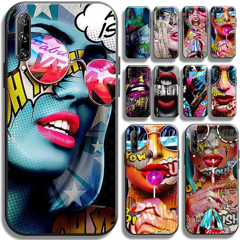 Red Lips Sexy Street Graffiti Phone Case For Huawei P Smart Z P Smart 2020 P Smart 2021 P Smart 2019 Cases Full Protection