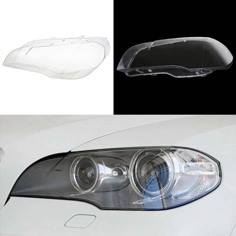 

Автомобильная Прозрачная крышка для объектива передней фары, запасная крышка для головной лампы, крышка для BMW X5 E70 2008-2013, левая