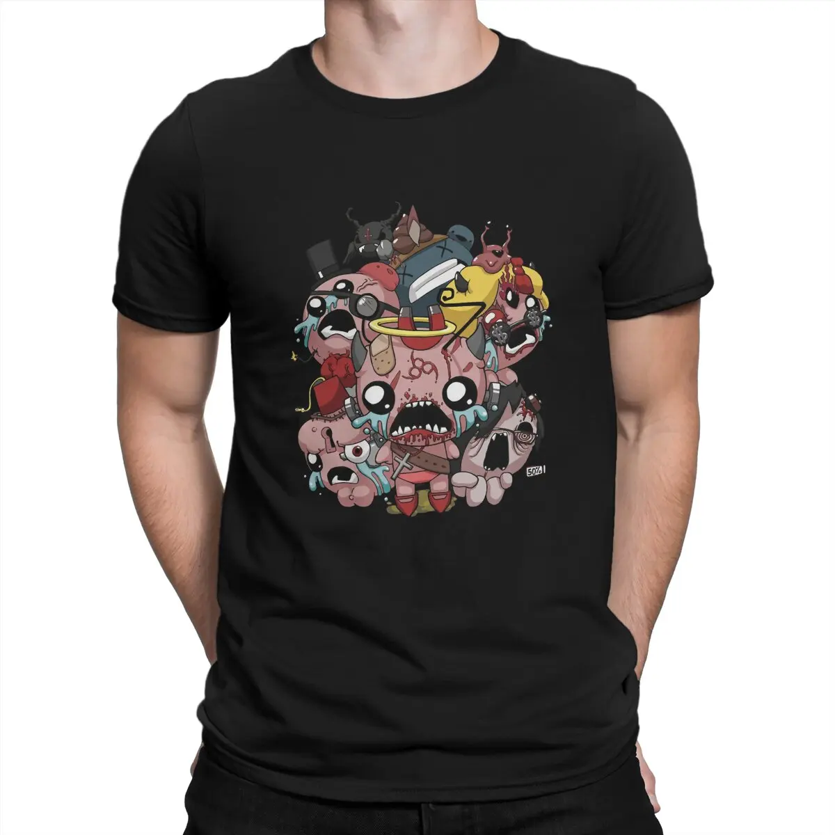 

Scary Men's T Shirts The Binding of Isaac Game Novelty Tees Short Sleeve O Neck T-Shirts Unique Clothes
