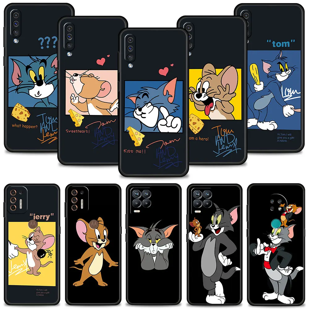 

Funny Love Couple Kiss Tom And Jerry For Samsung A50 A70 for Moto g8 plus one fusion for Realme 8 pro c21 for Nokia g10 5.4 Case