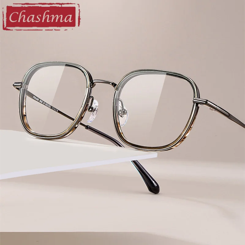 Chashma Acetate Titanium Optical Frame Women Prescription Crystal Top Quality Fashion Men Degree Eyewear