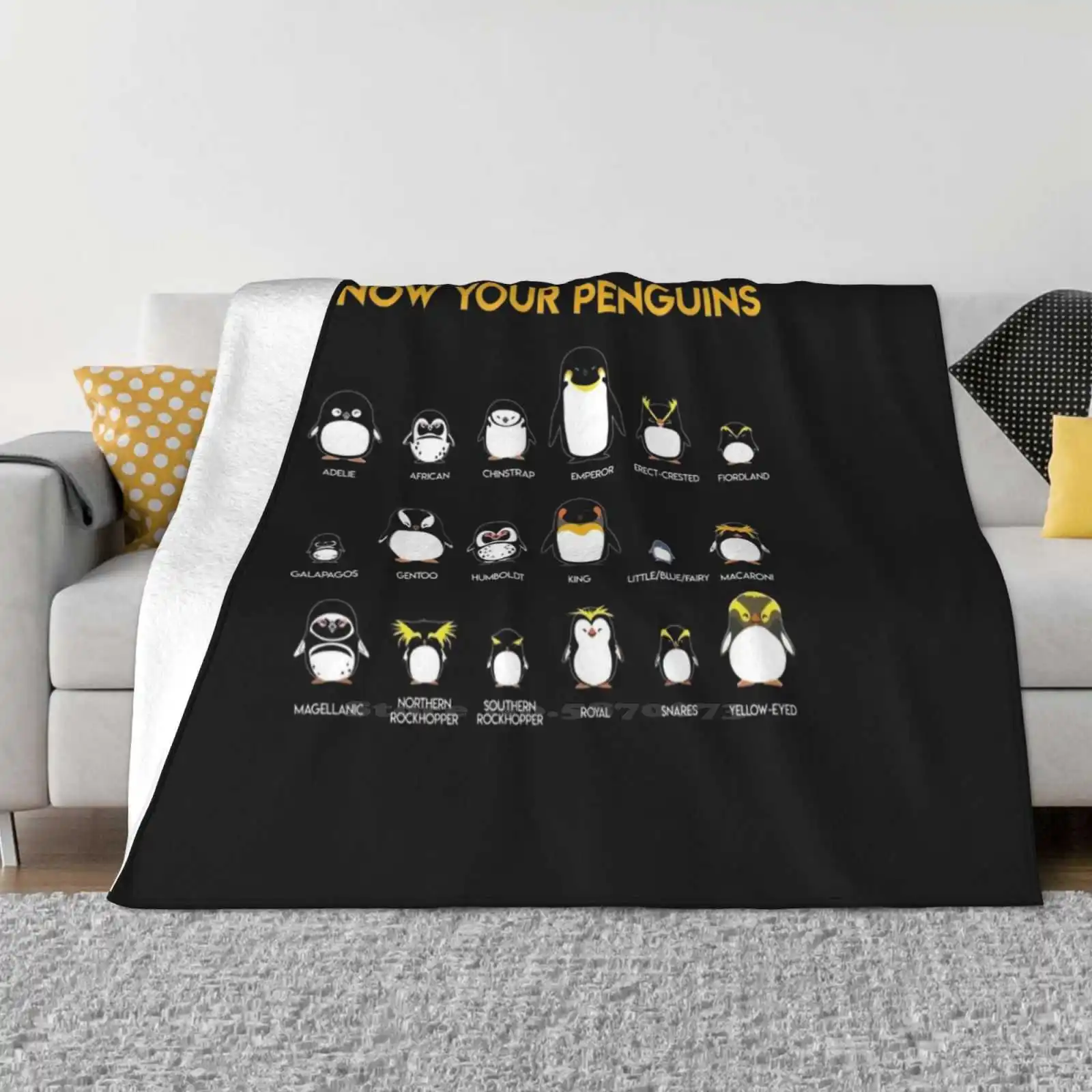 Виды пингвина знайте ваши пингвины подарок мягкое теплое одеяло лед южный полюс
