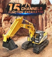 huina 1350 rc excavator toys 15 channel 2 4g 114 charging rc car with battery rc alloy excavator for kids construction vehicles