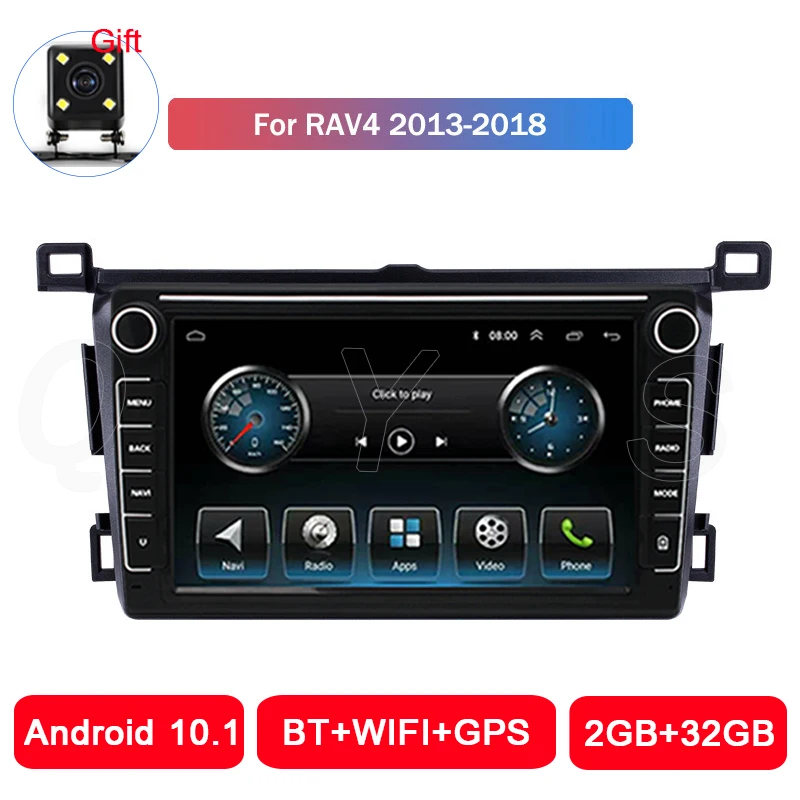 Андроид 10.1 Автомобильное радио Центральная мультимедийная видеоплеер для Toyota RAV4 2013 2014 2015 2016 2017 2018 с сенсорным экраном BT Mirror Link on.