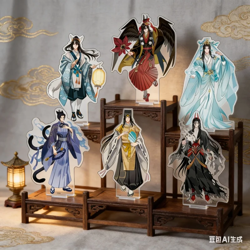 Фото ГОРЯЧАЯ аниме MO DAO ZU SHI акриловая подставка модель реквизит для косплея Wei Wuxian Lan Wangji 15 см орнамент игрушка для настольных подарков аксессуары №1
