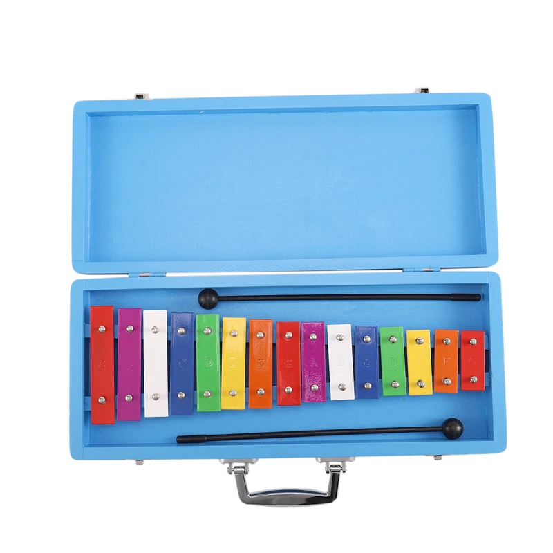 

15 Note ксилофон в жестком защитном чехле для детей Orff для раннего цвета музыкальная игрушка