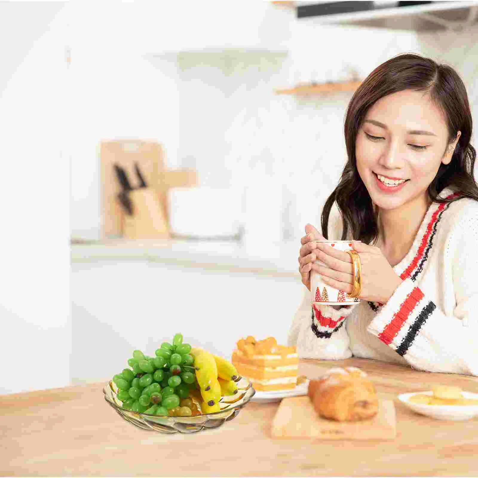 

Fruit Bowl Clear Fruits Holder Fruit Storage Plate Snack Plate Home Supplies