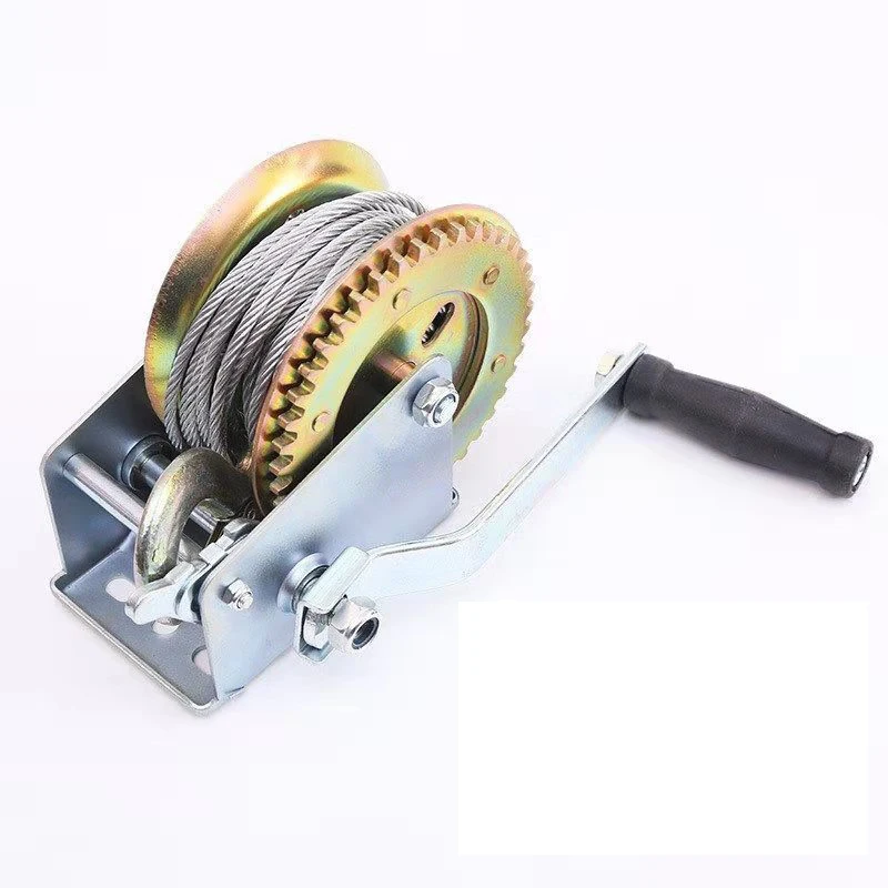 

Mini Hand Winch for Boat and Vehicle Durable Portable Manual Winch Tool Equipment Wire Rope