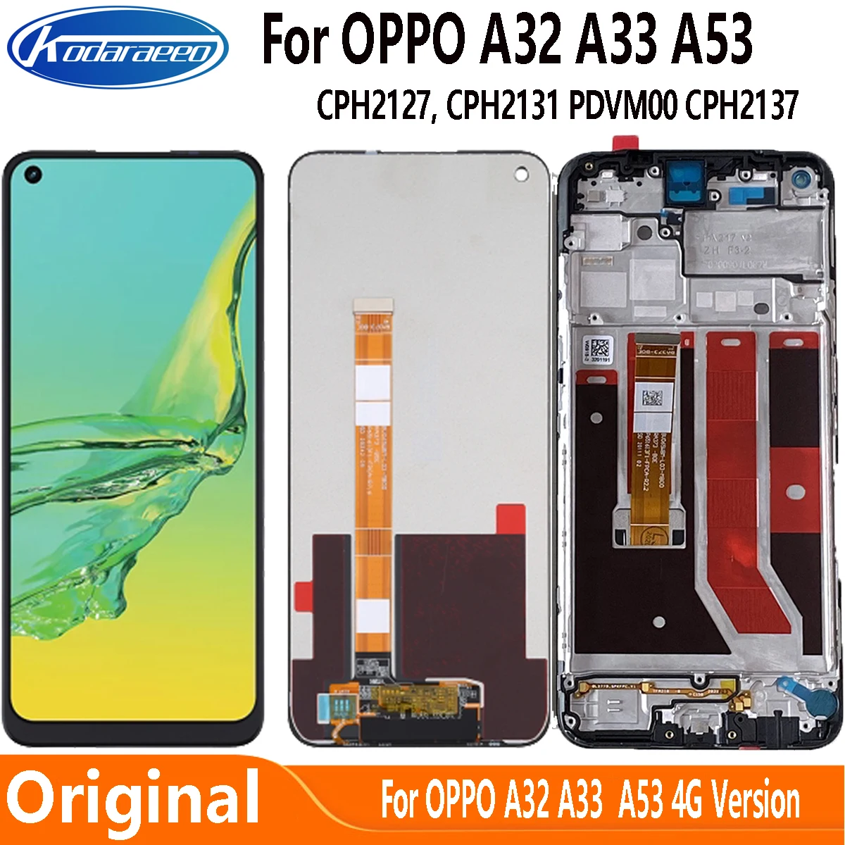 

6.5" Original For OPPO A53 A32 A33 2020 LCD Display Touch Screen Digitizer Assembly CPH2137 CPH2131 PDVM00 LCD Replacement Parts