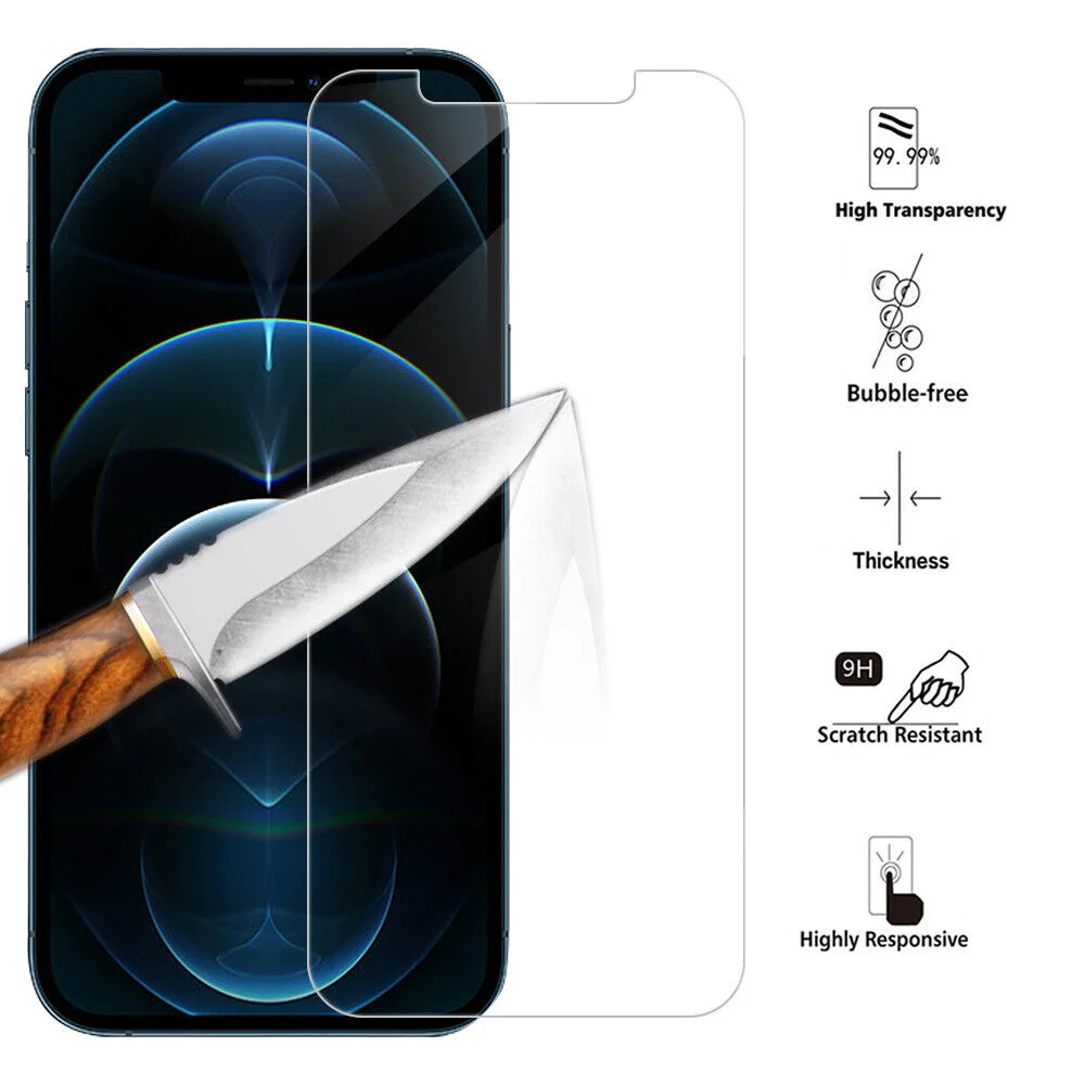 

Anti-Knock Toughened Glass Guard For iPhone 15 Pro Max XS XR 13 Pro 14 Pro Max 12 15 Plus SE 7 Ultra-Clear Tempered Glass Shield