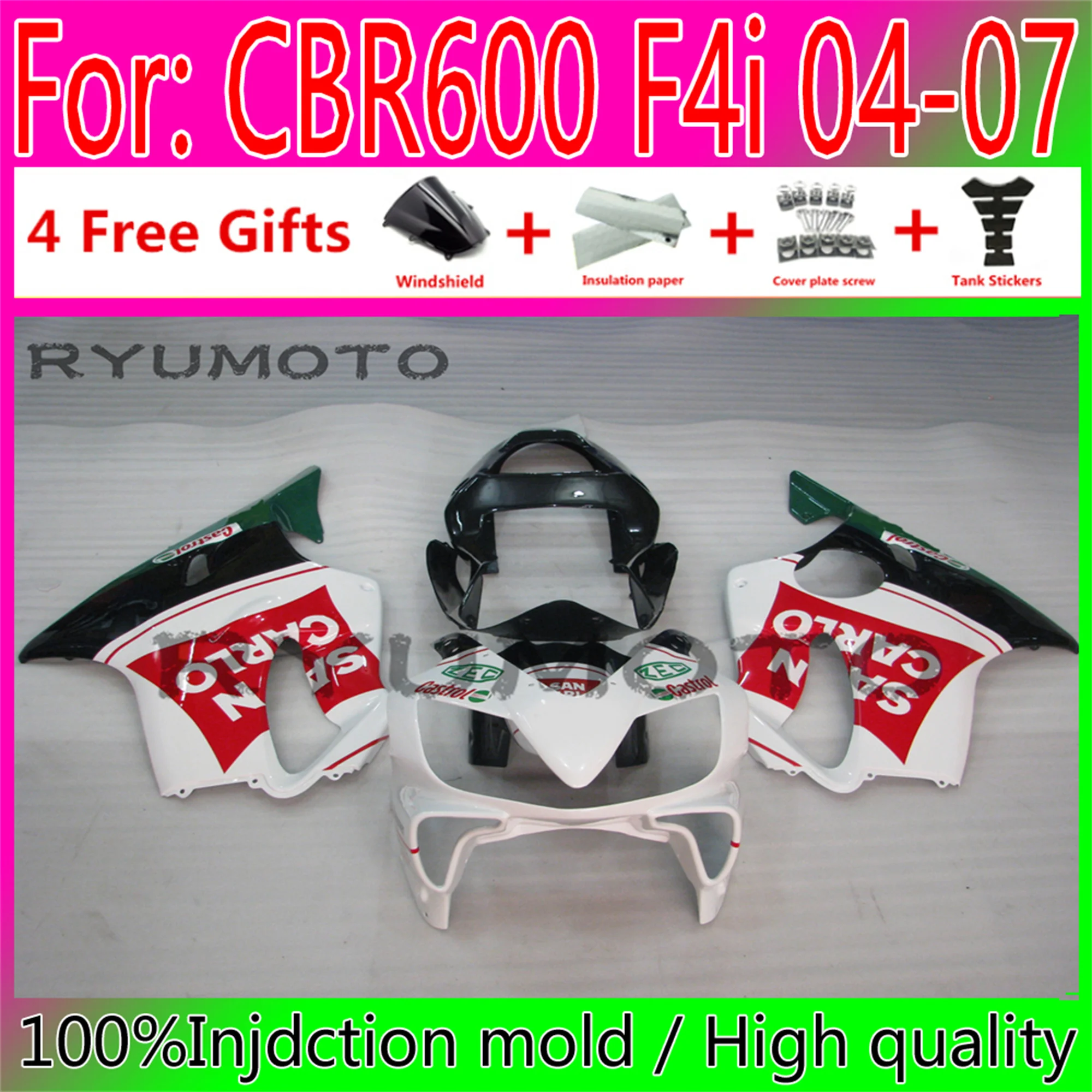 

Motorcycle Injection Mold Fairings Kit Fit for HONDA CBR 600 F4i 04 05 06 07 CBR600 2004 2005 2006 2007 fairing
