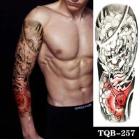 waterproof temporary tattoo sticker tang lion skull full arm large size sleeve tatoo fake tatto flash tattoos for men women