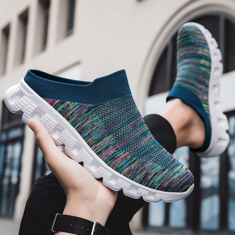 Кроссовки вязаные для мужчин и женщин модная красная прогулочная обувь дышащие