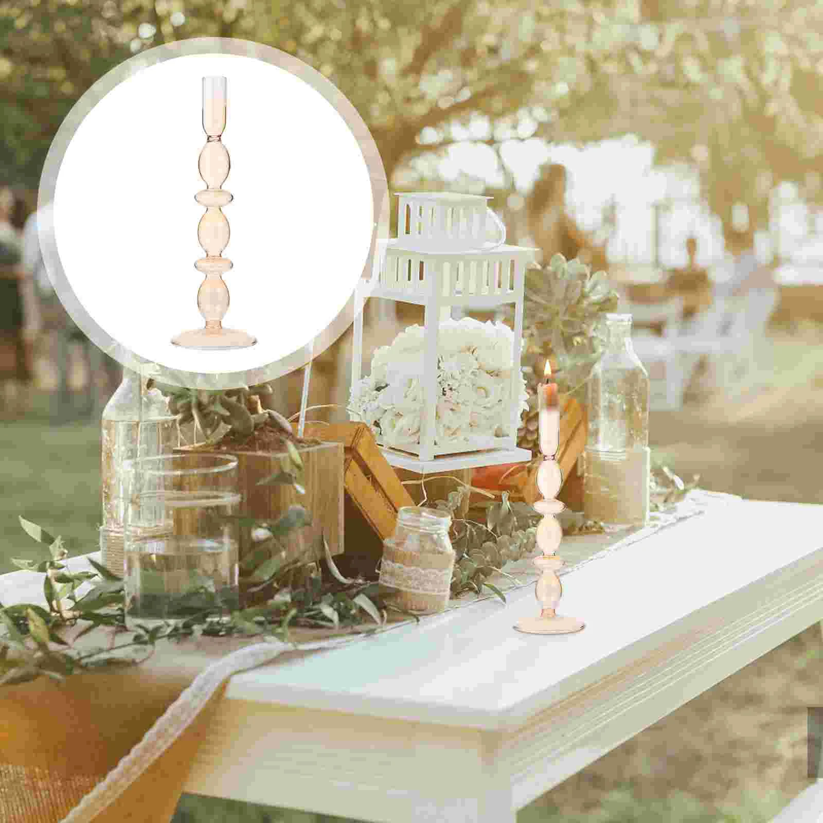 

Holder Glass Candlestick Holders Stand Crystal Wedding Taper Dinner Pillar Tealight Centerpieces Decorative Candlesticks Vase