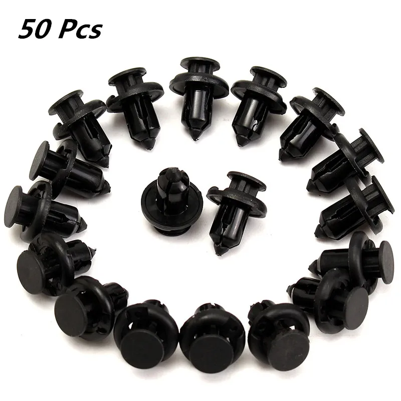 

50 шт., 10 мм, черный автомобильный бампер, крыло, пластиковые заклепки, крепежные зажимы для CR-V Odyssey Accord Legend и т. д.