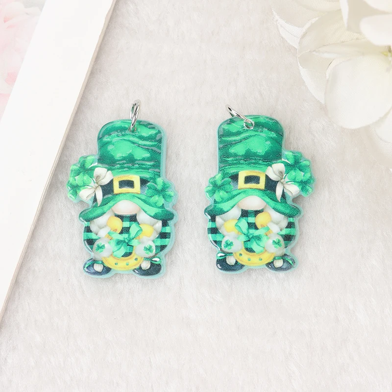 6Pcs Red Wine Gnome Christmas Charms Acrylic Avocado Sunflower Coffee Festival Jewelry Findings Earring Necklace DIY Making - купить по
