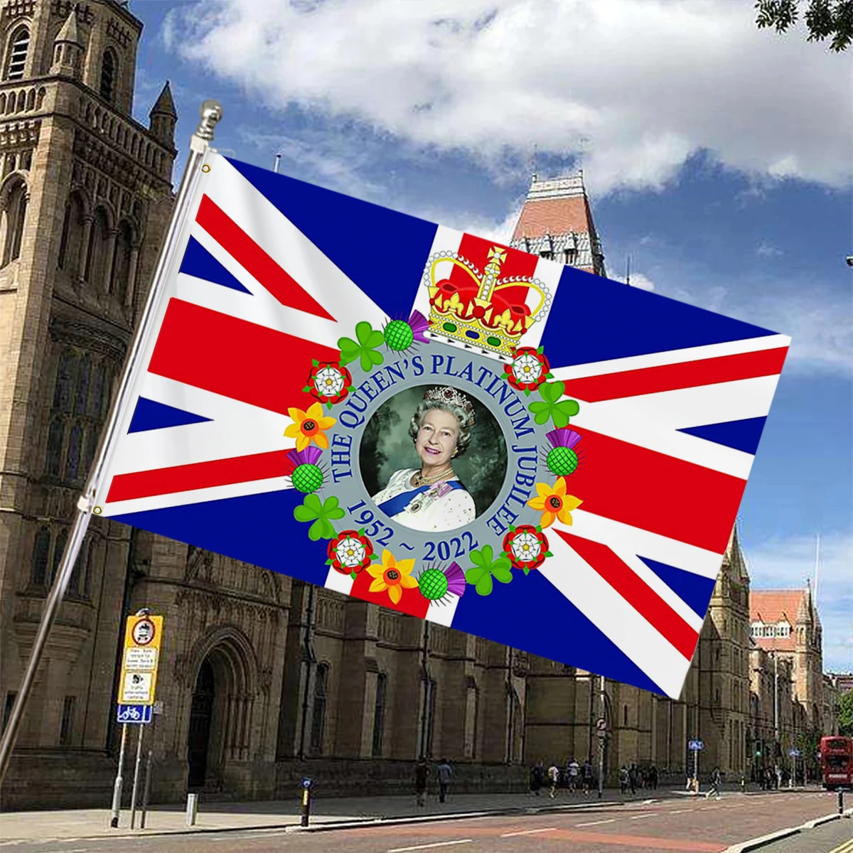 

Флаг королевы Елизаветы 5x3 фута, полиэстер, большой Траут, Елизавета II, баннер, погодостойкий праздничный флаг королевы Великобритании