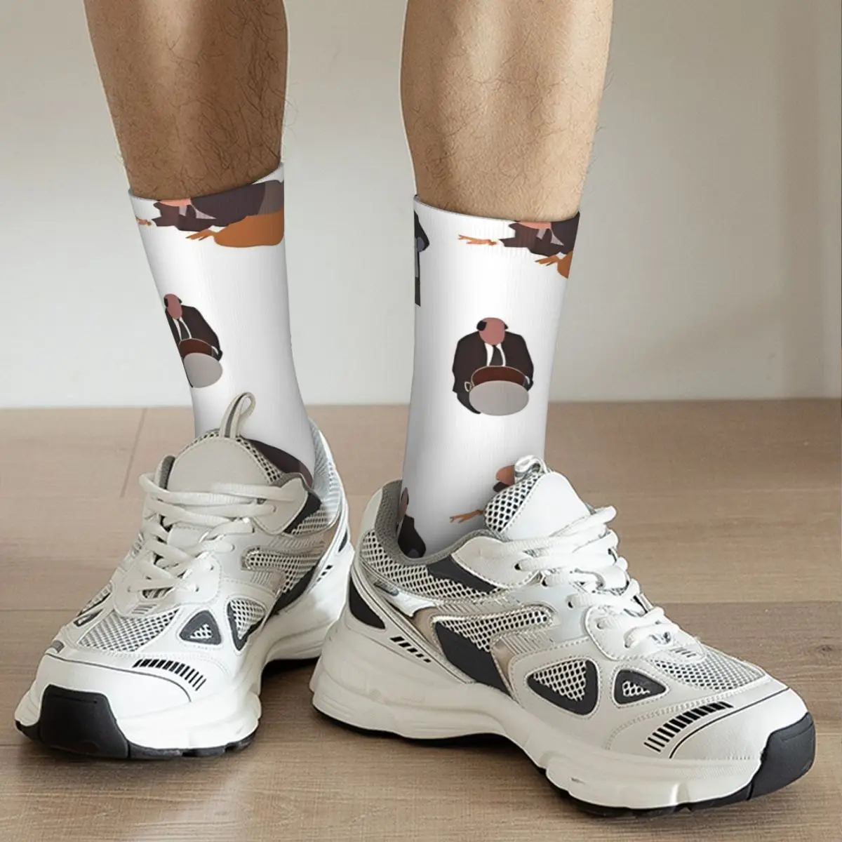 Зимние теплые забавные носки унисекс с принтом Кевина Чили офисные нескользящие