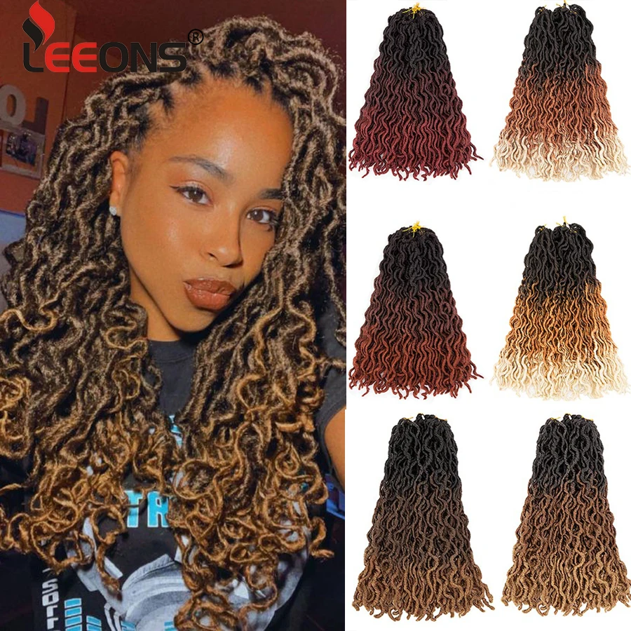 

Synthetic 12 18'' Faux Locs Crochet Hair Extension Soft Medusa Dreadlocks Braid Hair Goddess Braiding Hairpiece Black Blonde