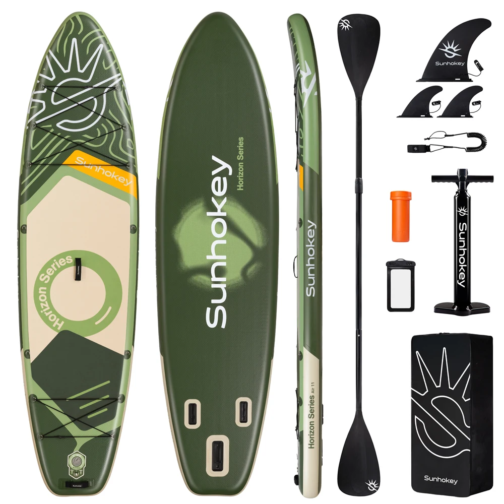Фото Надувная SUP-доска SUNHOKEY Dark Green 11'x34