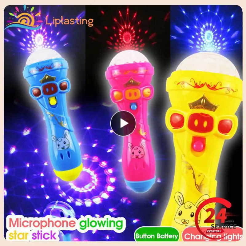 

Kids Toy LED Light Flashing Projection Microphone Torch Shape Kids Boy Girl Cute Glow Toy Gift Dropshipping TSLM1