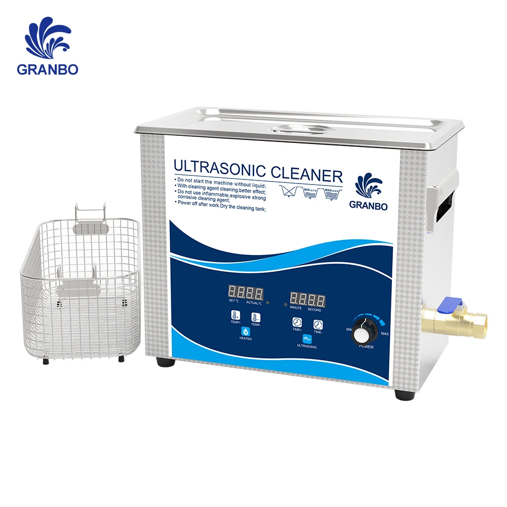 Granbo Ultrasonic Cleaner Power Adjustable 180W 6Liter Tank 40Khz Ultrasound Washer Carburetor Auto Parts Vinyl Records 3D Print