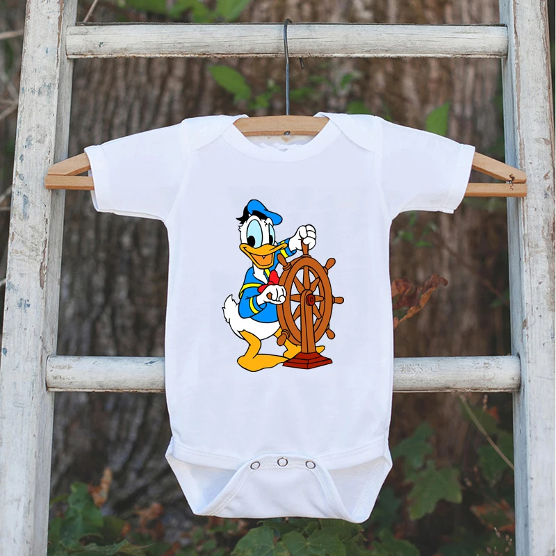 

Disney Donald Duck Baby Clothes New Born Baby Girl Bodysuits Cotton Baby Boy Short Sleeve Rompers Summer Infant Unisex Jumpsuit